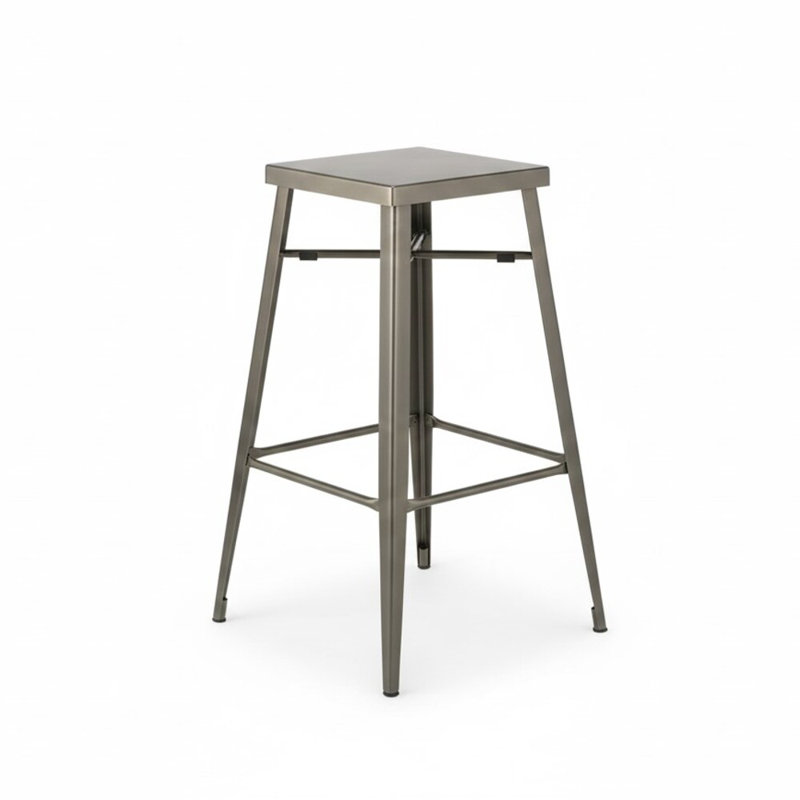 Cassiopea 13,5 Lb. Tabouret de bar en métal sans dossier Gun (ensemble de 2), Tabouret de bar (siège d'une hauteur de 30 po)