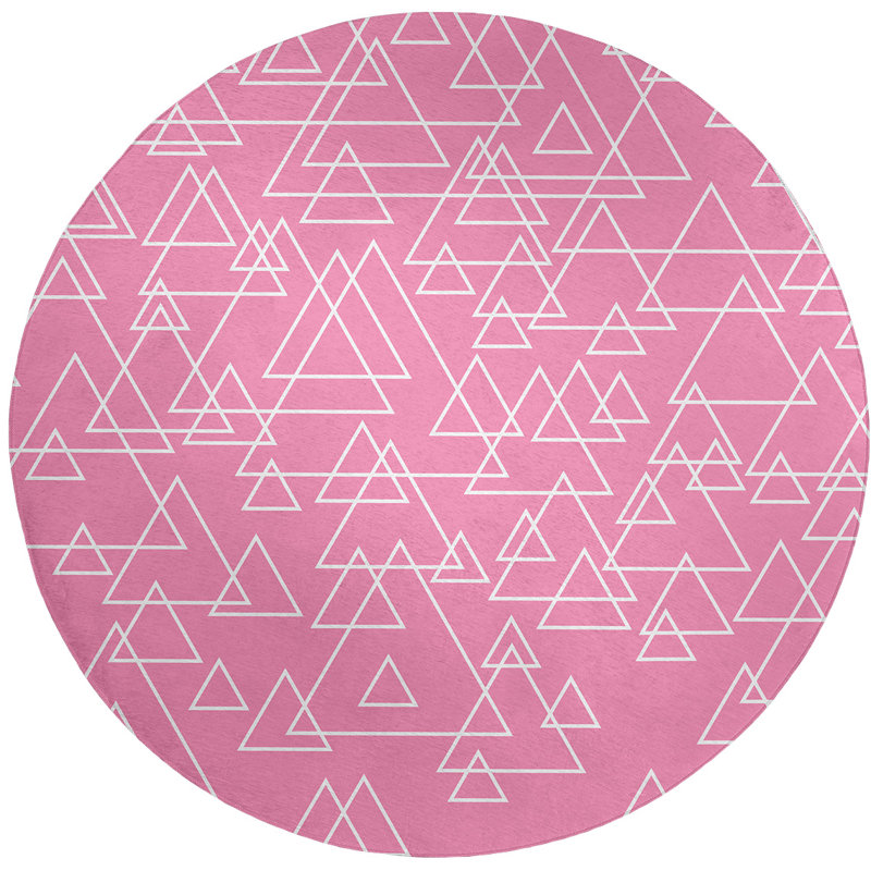 Chenille Geometric Indoor Rug, Round 5'