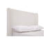 Grand lit plateforme tapissier Harper - Tête de lit en chenille blanc crème avec motif à oreilles, aucun sommier nécessaire-707621682