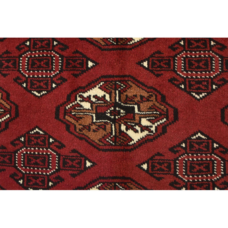 Tapis rouge en laine des années 1990 de 4 pi 4 po x 6 pi 2 po Gweneva