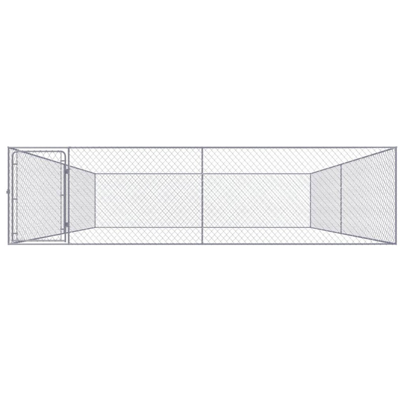 Newenton Galvanised Steel Kennel With Door, 100cm H x 400cm W x 400cm D