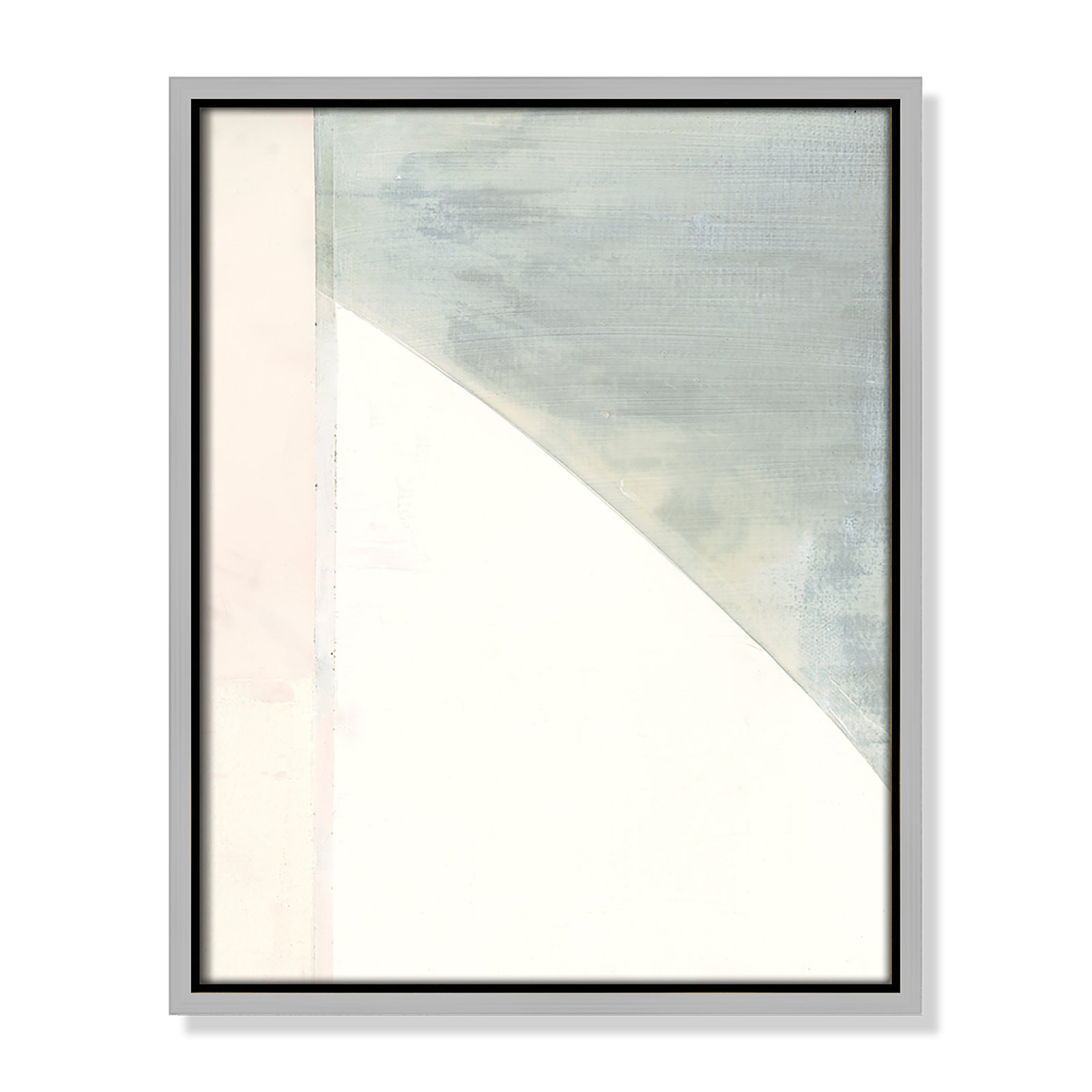 Alexandria "In Neutral I" Painting by Cartissi, 15.5" H x 12.5" W x 2" D, Silver Framed Canvas