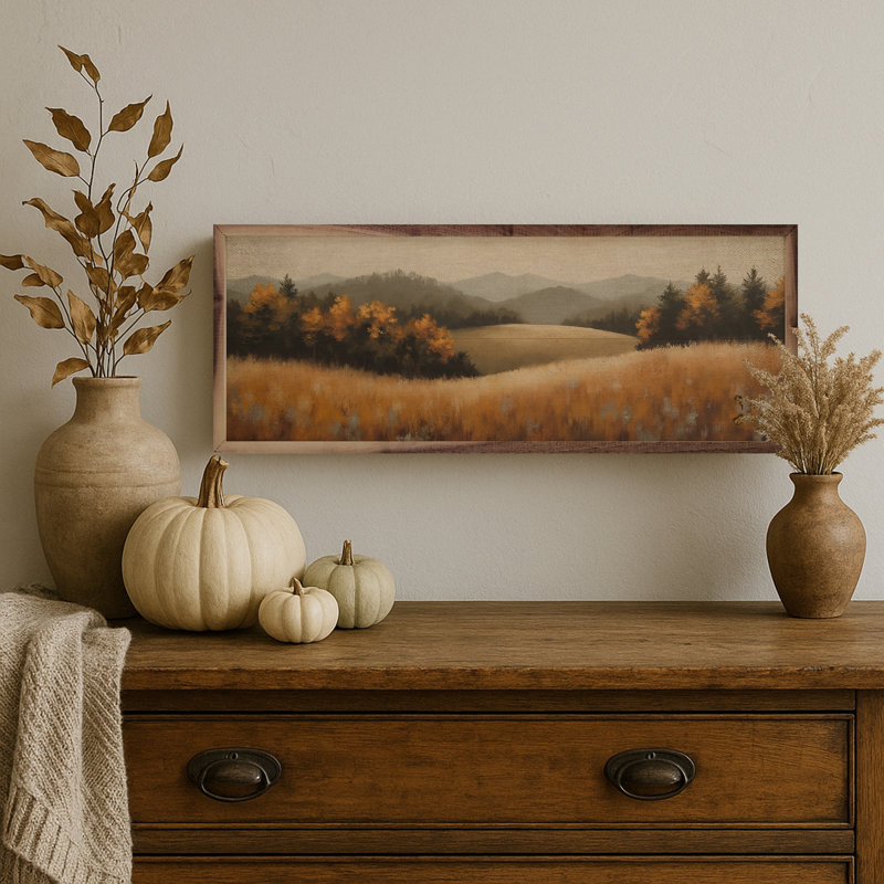 Paysage d'automne, H 16 po x l 48 po