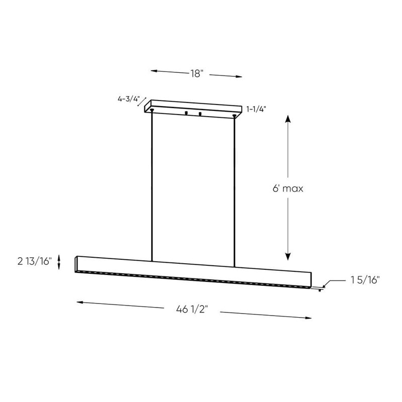 Elov 48 - Light Matte Black LED Kitchen Island Pendant