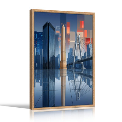 Ensemble d'une toile murale « Reflet de paysage urbain »