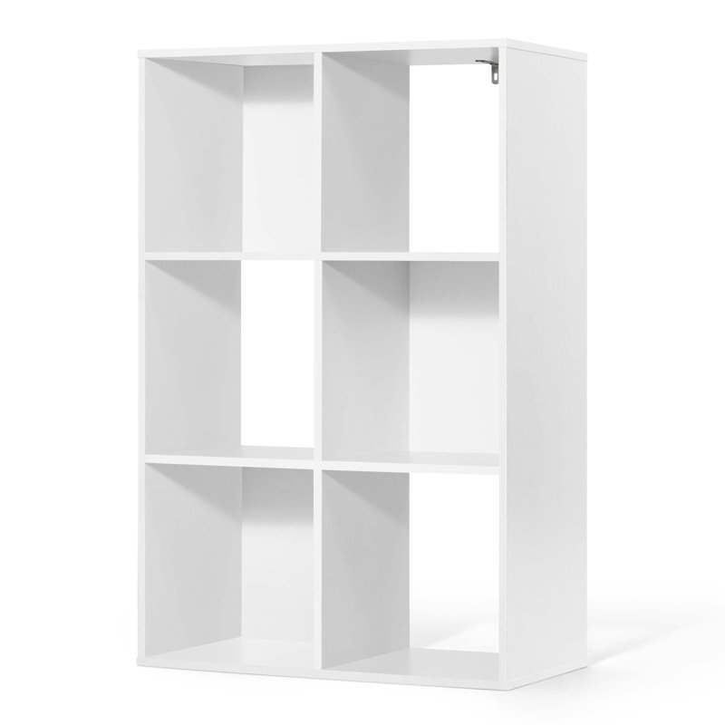 Étagère de rangement à 6 cubes, cloison de rangement pour la maison avec dossier, bibliothèque de rangement de 11 pouces, blanc 