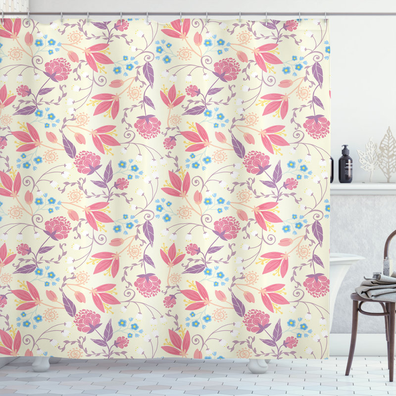 Dakota Fields Pastel Shower Curtain Fresh Spring Field Multicolor