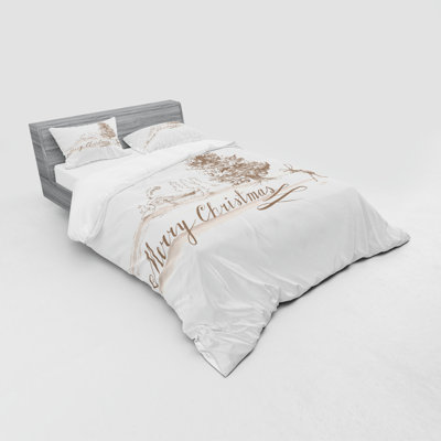 Ensemble de housse de couette en microfibre brune