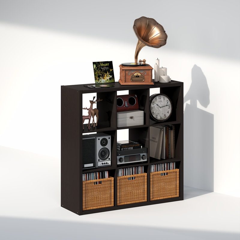 Tanvee 111.2cm H Media Shelves, Dark Oak