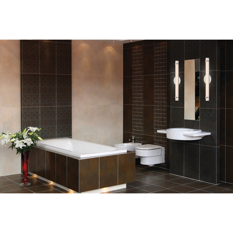 Barre d'éclairage de salle de bain à 1 lumière à intensité variable Catey, Nickel poli