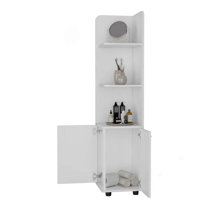 Grande armoire de rangement à 2 portes et 4 tablettes Klay - blanc
