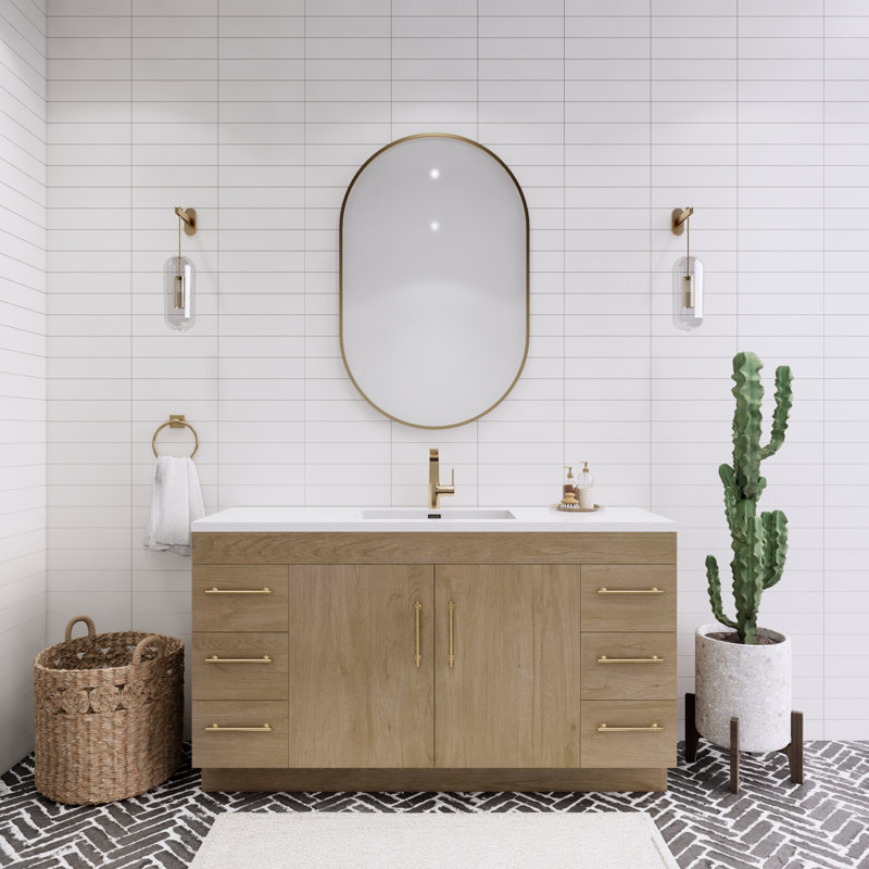 60'' Single Bathroom Vanity with Acrylic Top