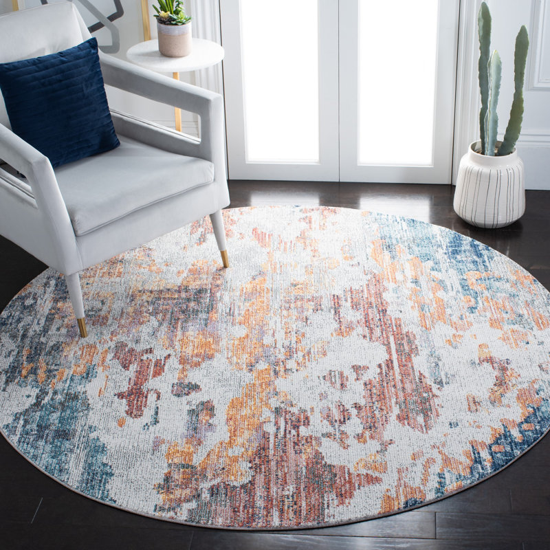 Wafrt Performance Abstract Rug, Round 6'3"