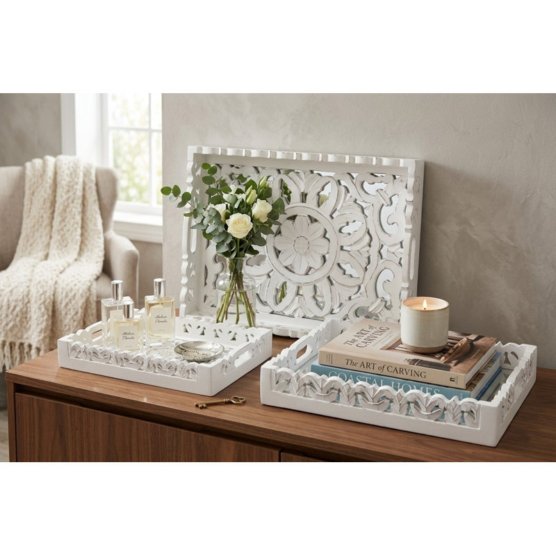Solid Wood Tray - Set of 3
