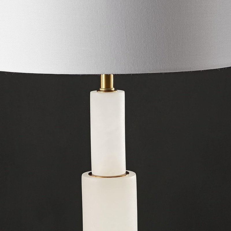 Chlori Metal Table Lamp,  White/Gold