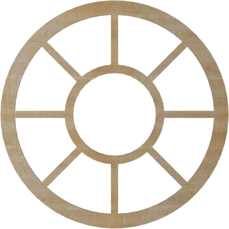 Médaillon de plafond Grace, Noyer blanc, H 32 po x l 32 po x P 0,38 po