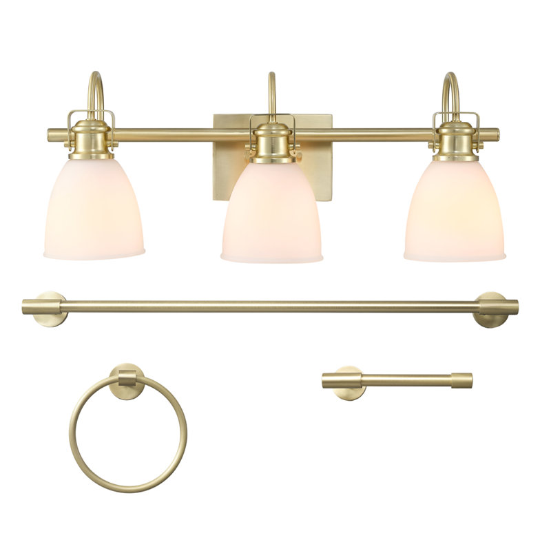 4-Piece Matte Brass Bath Set