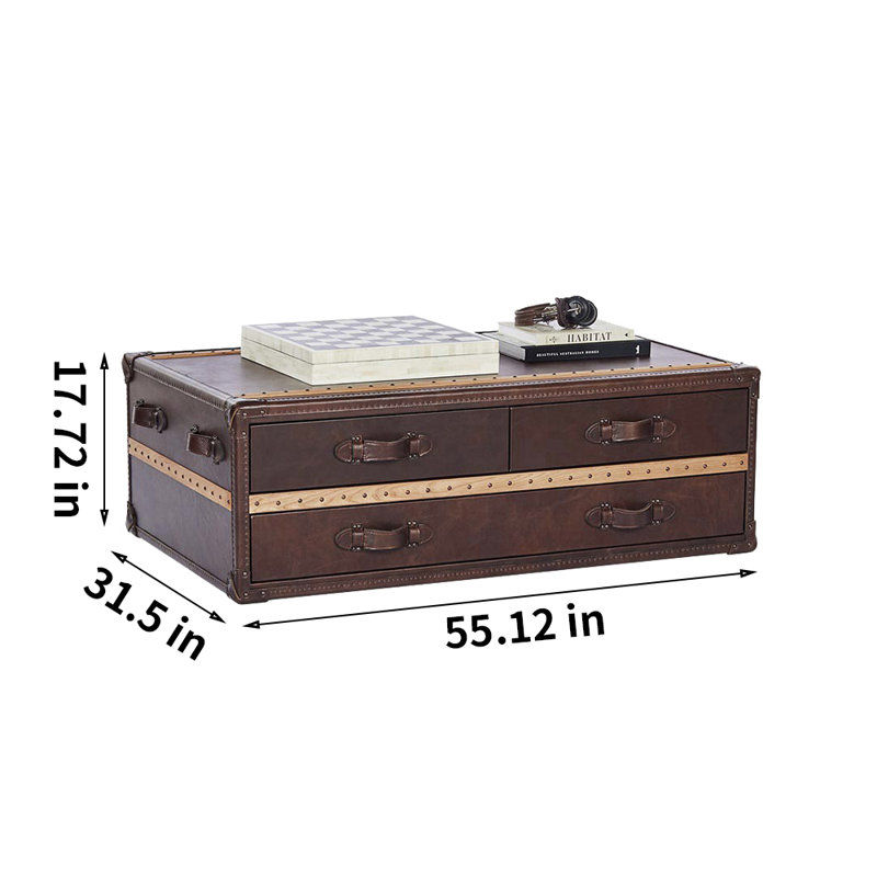 Table basse vintage avec rangement American Vintage