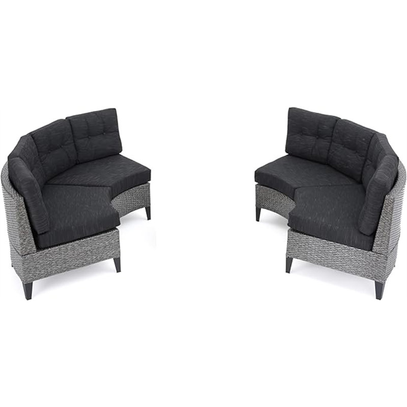 Shimaya 40.5" Wide Outdoor U-Shaped Patio Sectional with Cushions,Pema Outdoor Patio Sofa Set (Set of 4,without table) 