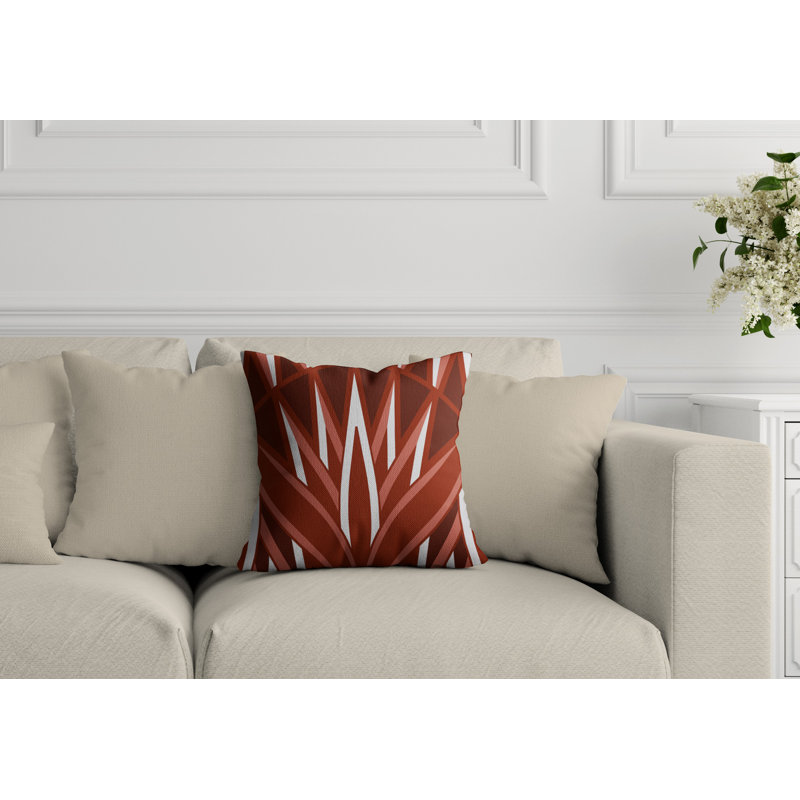 Housse et insert de coussin d'extérieur carré Bloom Tribal, L 19 po x H 19 po, Rouge