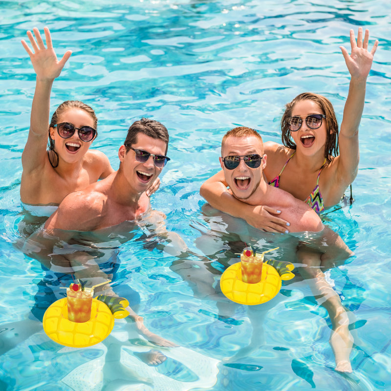 Inflatable Floating Pineapple Swimming Pool Drink Holder - 9.75"