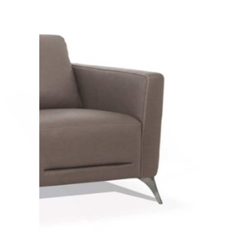 Causeuse en cuir taupe de Malaga (assemblée)