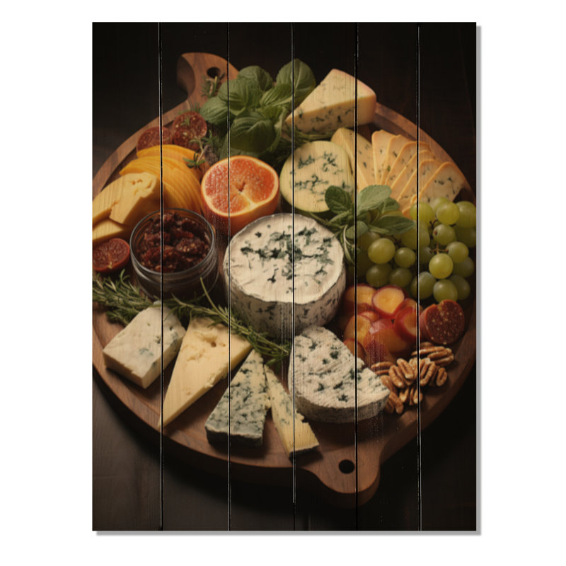 «Food Gourmet Cheese Board I», impression sur bois, H 32 po x l 24 po x P 0,78 po
