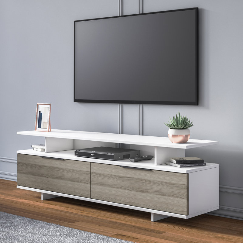 Keteri TV Stand, White/Grey Walnut