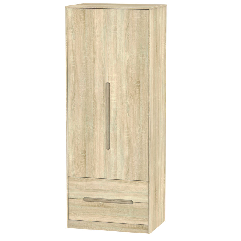 Vernon 2 Door Manufactured Wood Wardrobe, Bardolino Oak/Bardolino Oak