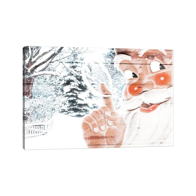 Peekaboo Santa 1 Piece Wrapped Canvas Wall Art, 66.04 cm H x 45.72 cm W