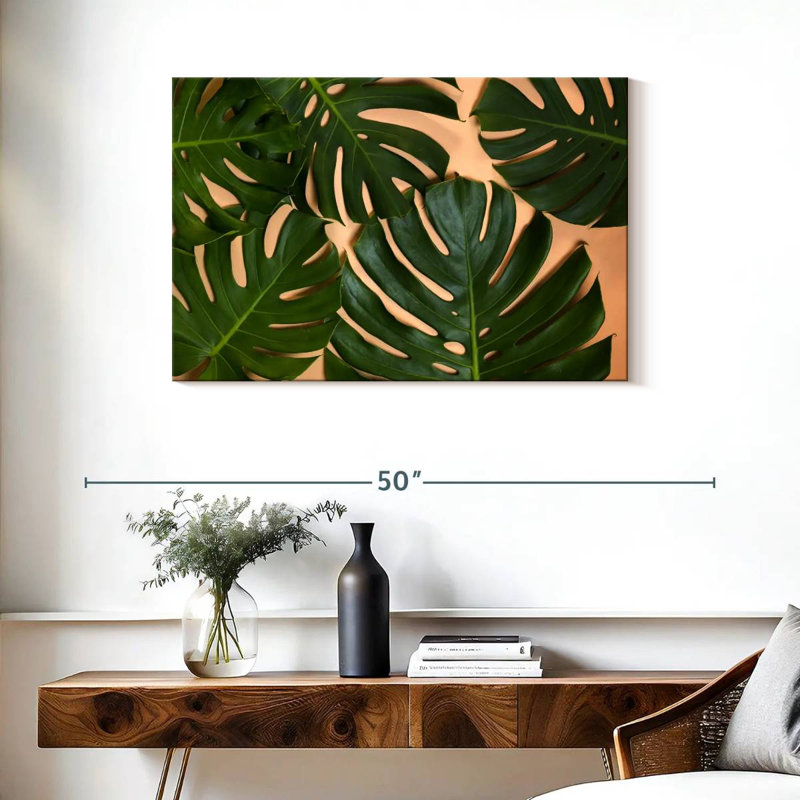 Décor de feuilles Harnek Monstera, H 24 po x l 36 po