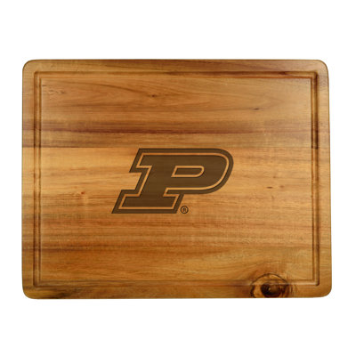 Planche à découper et à découper en acacia de qualité supérieure de la NCAA Purdue Boilermakers - 16 po x 12,5 po