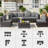 7-Piece Patio Conversation Sets, Outdoor Rattan Wicker Sectional Sofa with Tea Table & Cushions-765336747