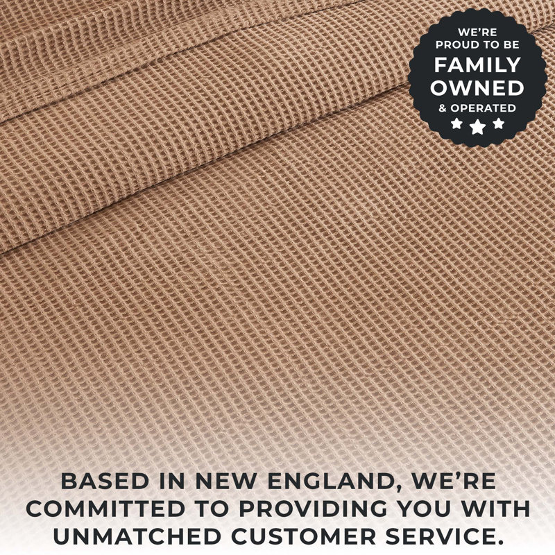 Toffee Cotton Waffle Weave 50" x 60" Throw Blanket