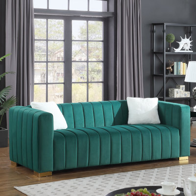 Wijchen 85.83'' Velvet Rolled Arm Sofa Bed Modern Sofa Living Room Couch Living Room Sofa -  Everly Quinn, CB90A54CBA934269829EA12C96850FC4