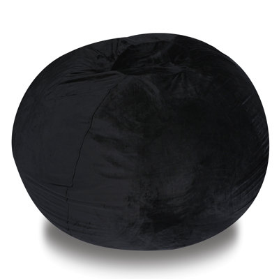 Fauteuil à billes en velours, fauteuil de plancher en peluche de 4 pieds pour enfants et adultes avec housse lavable, fauteuil de détente avec tissu extensible, fauteuil de chambre confortable, rembourré de mousse à mémoire de forme
