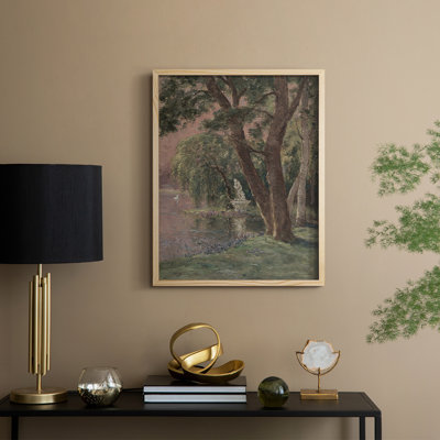 «Vintage Landscape CXV», reproduction encadrée - bois massif