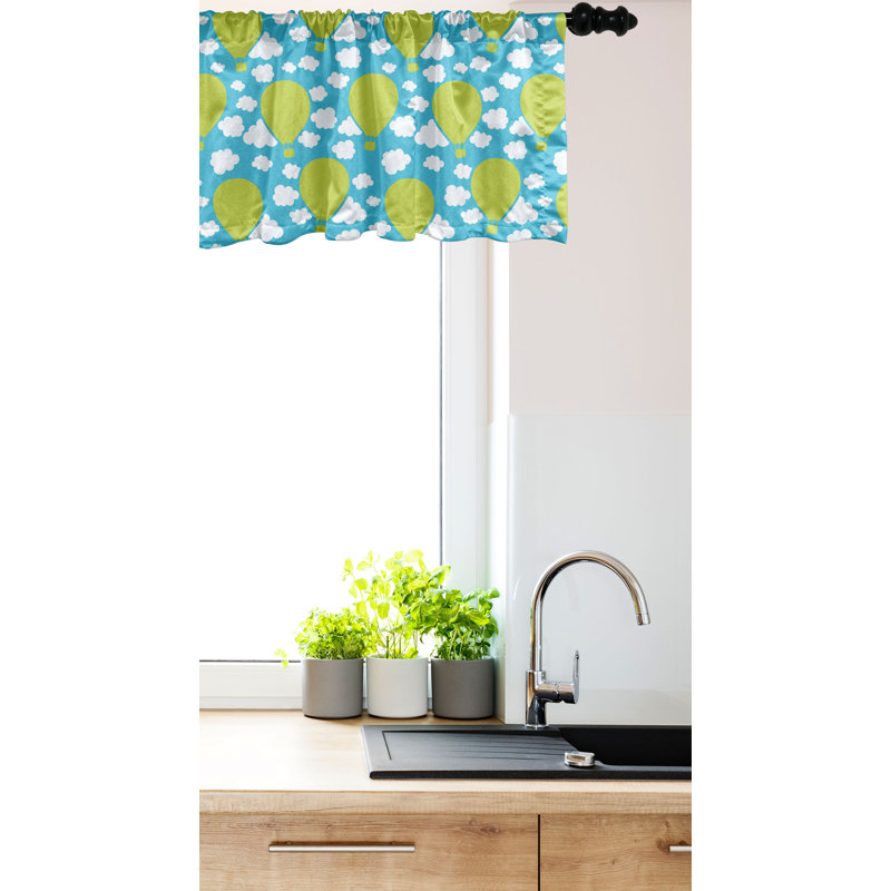 Ensemble de 2 montgolfières Ambesonne Blue Sky Cantonnière 95825, L 42 po x L 18 po