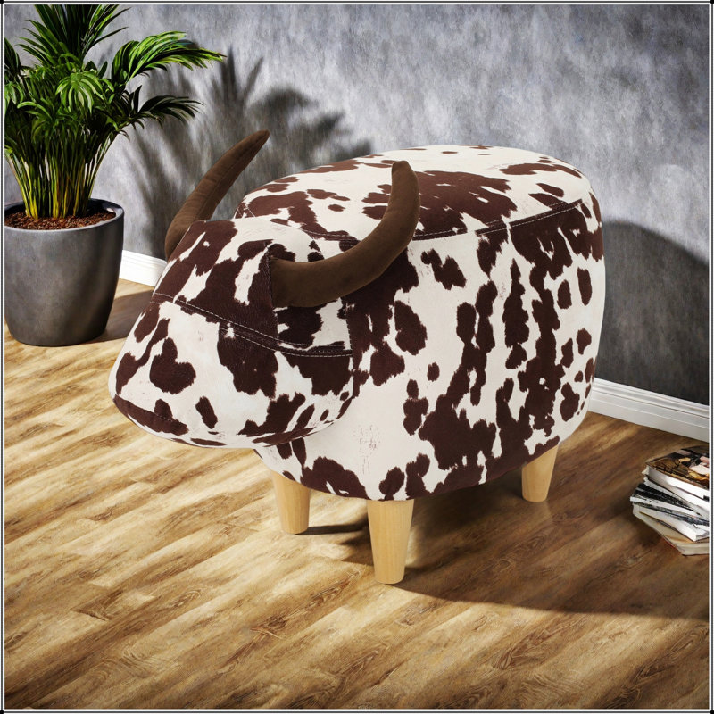 Charmant repose-pieds en forme de vache, tabouret d'appoint moderne pour la décoration intérieure, idéal pour le salon, la chambre à coucher et les espaces extérieurs