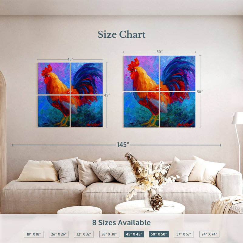 Brampt Rooster Bob, 50" H x 50" W