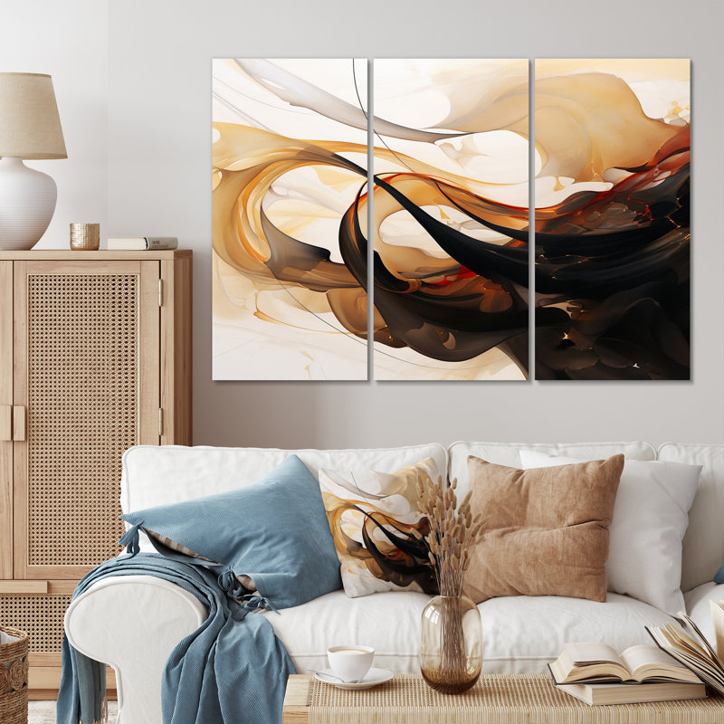 «Abstract Earth Poetry In Motion Retro Waves III - Abstract Shapes», art mural sur toile, H 40 po x l 60 po x P 1 po