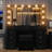 Pisklo Vanity desk & Power Outl, Makeup Vanity with Mirror and 12 LED Lights, Makeup Table with 11 Drawers, Vanity Table with Chair，Vanity Set 3 Lighting Modes Brightness Adjustable-(White)-1388742966