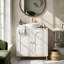 Armoire de rangement autoportante pour salle de bain, armoire de rangement pour évier avec 2 portes et U