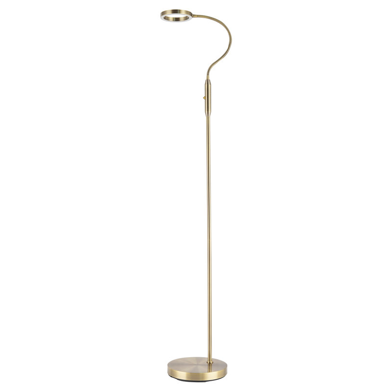 140cm LED Traditional Floor Lamp, Antique Brass, Gold
