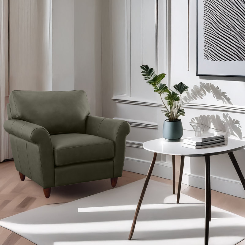 Chaise en cuir véritable Buxton, Charcoal