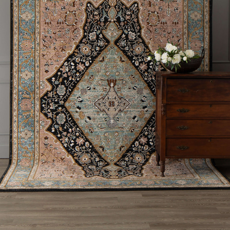 Bidjar Robin's Egg Blue and Beige Wool Area Rug 8' x 10'