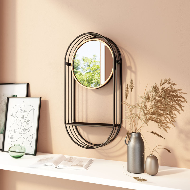 Tablette miroir Saroni - gris