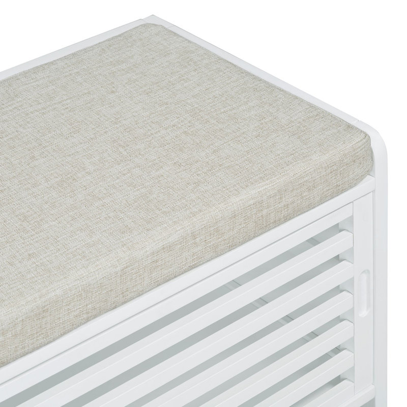 Banc de rangement Toza, Blanc