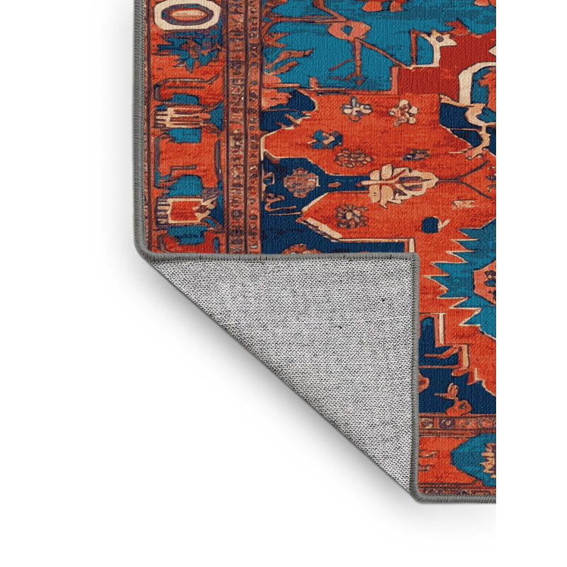 Tapis mauve lavable à la machine Tabriz, Tapis de couloir 2 pi x 4 pi
