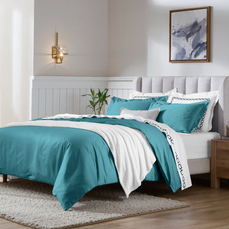 Ensemble de housse de couette de luxe en coton égyptien certifié 650 fils Luxury, Caraïbes